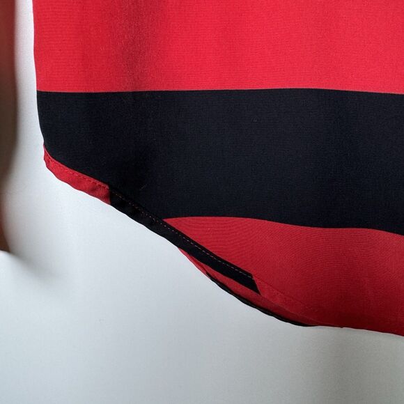 Gap Blouse Womens XS Red Navy Stripe Long Sleeve Lightweight Boat Neck Preppy - Picture 6 of 13